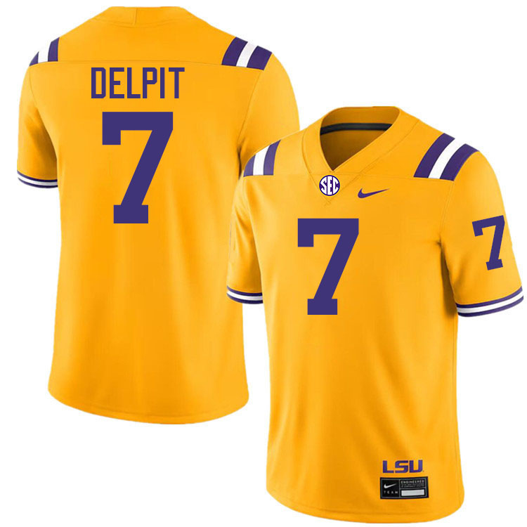 Grant Delpit LSU Tigers Jersey,Louisiana State University Tigers Football Jersey-Gold